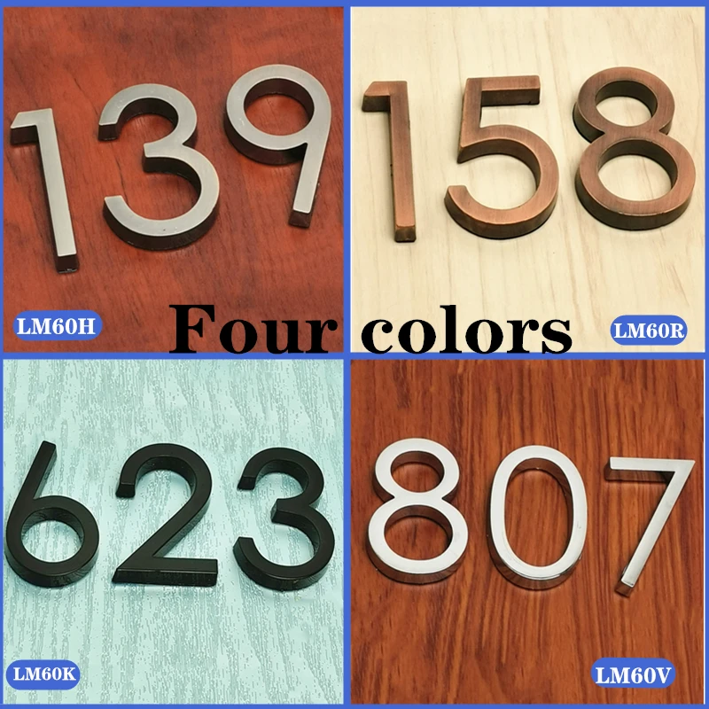 3pcs 58mm 0123456789 Modern Door Number Plaque Door Plate Number House Number Hotel Door Address Digits Sticker Sign