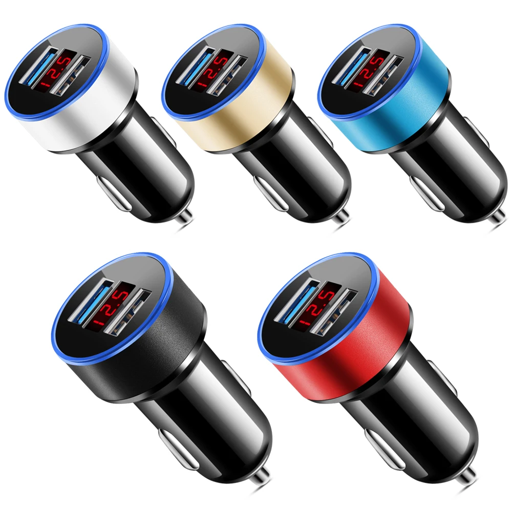 New LED Display Dual USB Car Charger for lada granta kalina vesta priora largus 2110 niva 2107 2106 2109 vaz samara