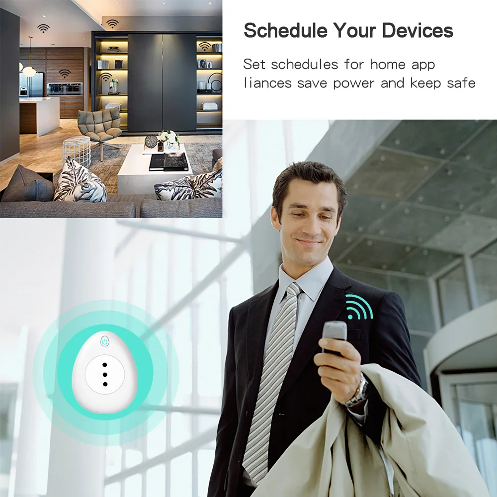 Smart Plug Wifi Smart Socket 15A Italy Chile Power Monitor Voice Control Works With Google Home Alexa Tuya Smart life APP