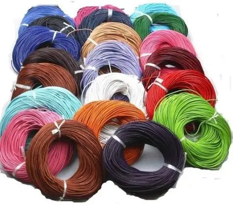 

Mixed Black Coffee brown 2mm real wax Round COW Genuine Leather Cord 3fg3 Bracelet Necklace Cord DIY for jewelry making