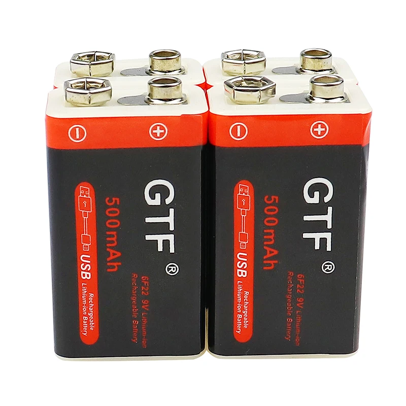 Nowy 9 V 500mAh akumulator litowo-jonowy akumulator do ładowania przez Micro USB baterie 9 v litowo do multimetru mikrofon zabawka pilot KTV