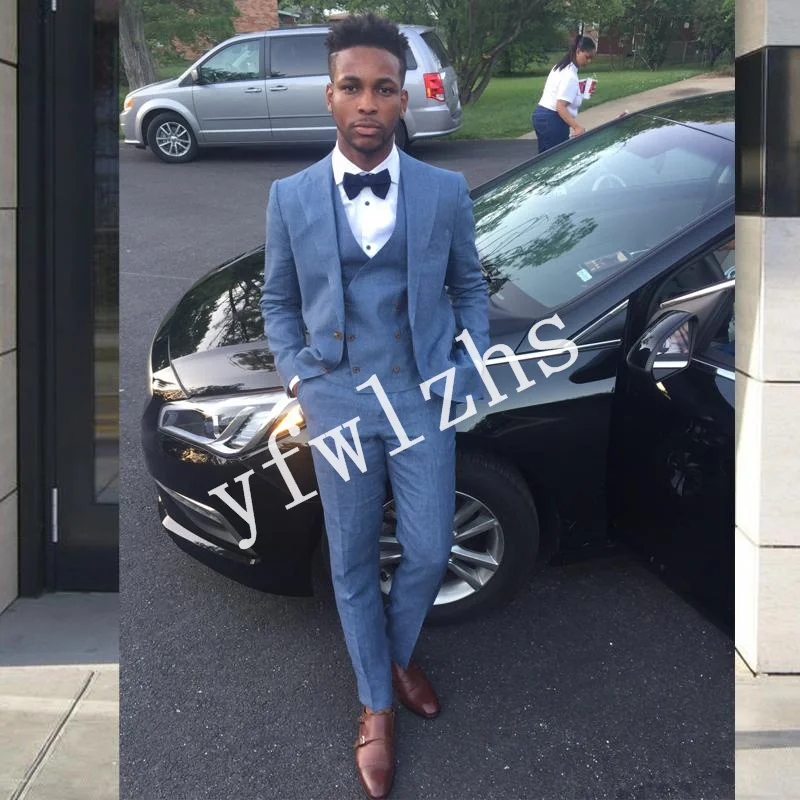

New Arrival Two Buttons Groomsmen Notch Lapel Groom Tuxedos Men Suits Wedding/Prom Best Man Blazer ( Jacket+Pants+Vest+Tie) B303
