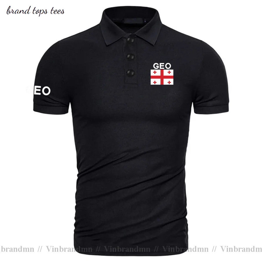 Georgia polo shirts men short sleeve white brands printed for country 2021 cotton nation team flag new fashion GEO Georgian