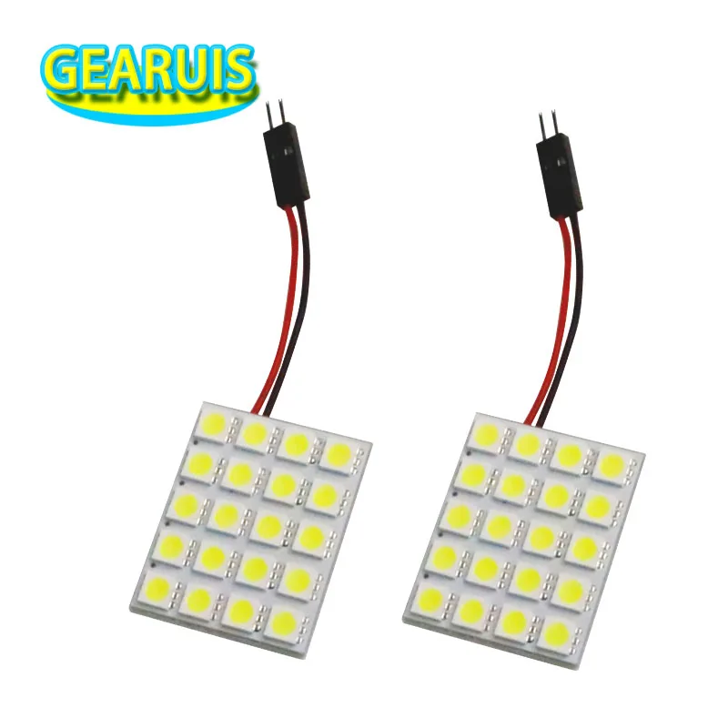 100set Car Panel Reading Map Lamp 20 smd 5050 0.12A LED Panel Lamps Auto Interior Reading Lamp Bulb Light Dome Festoon BA9S 12v