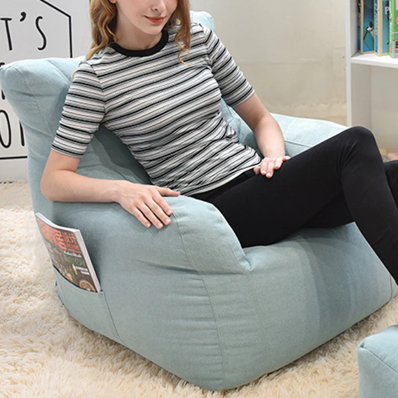 Bean Bag Chair Cover Seat Lounger Beanbag Sofa Living Room Furniture Without Fillers Lazy Chairs Bean Bag Sofa Bed Pouf Puff