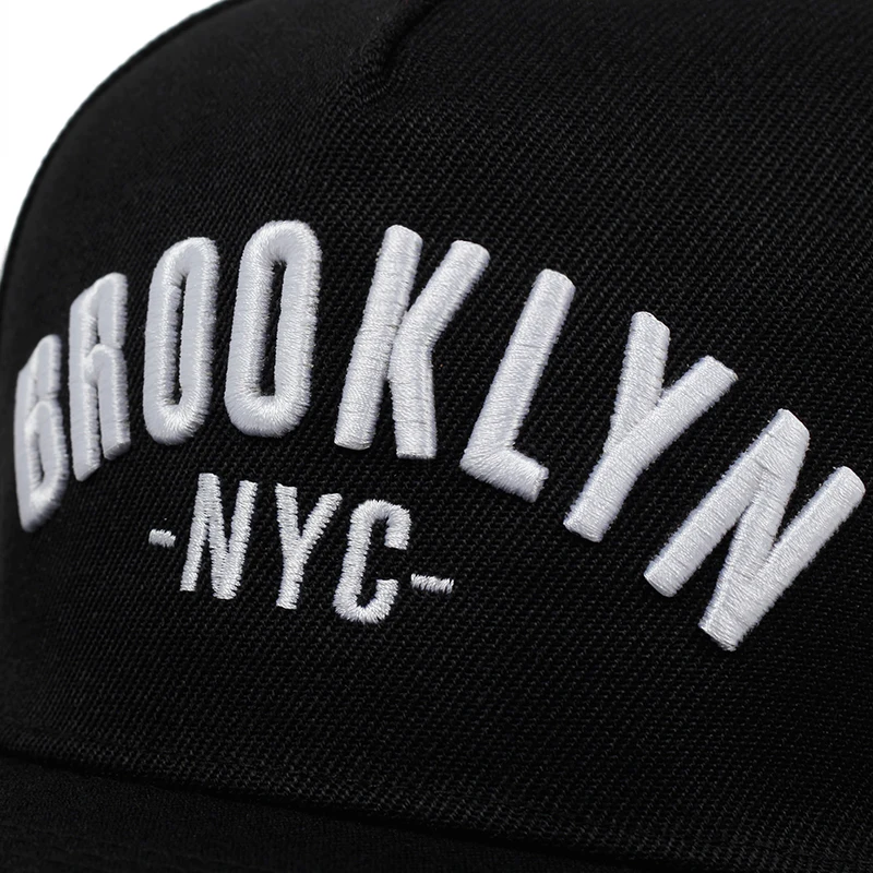 BROOKLYN Snapback-Kappe mit Buchstaben-Stickerei, modische Herrenmütze aus Baumwolle, angepasste Outdoor-Sport- und Freizeitmützen, Hip-Hop-Baseballkappen – Detail 5