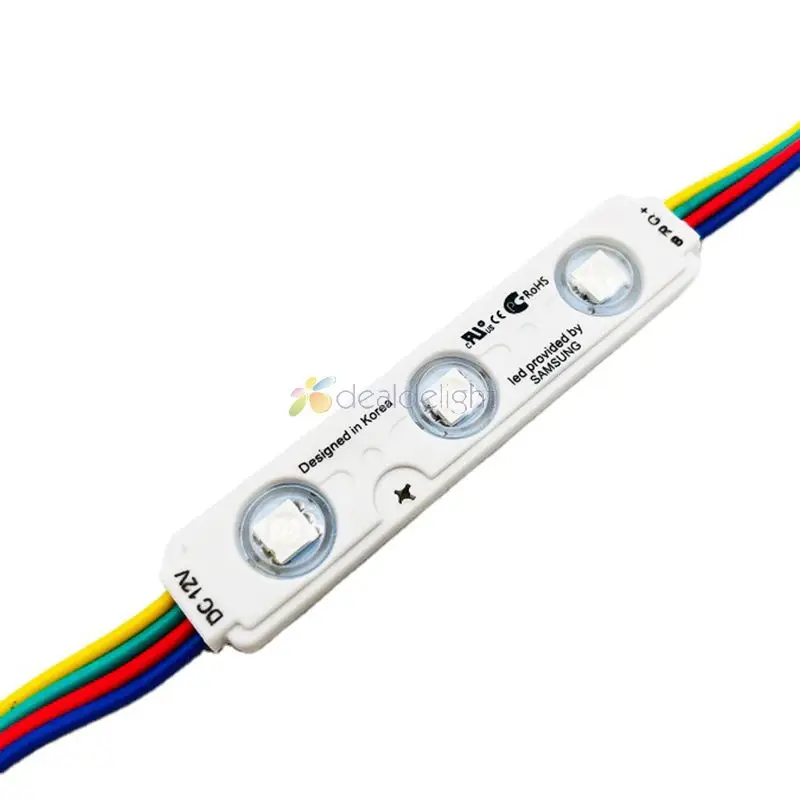 20pcs/lot 5050 RGB Injection LED Module 0.72W 66lum 12V 7515 Waterproof Color Changeable Led Modules Lighting For Backlight