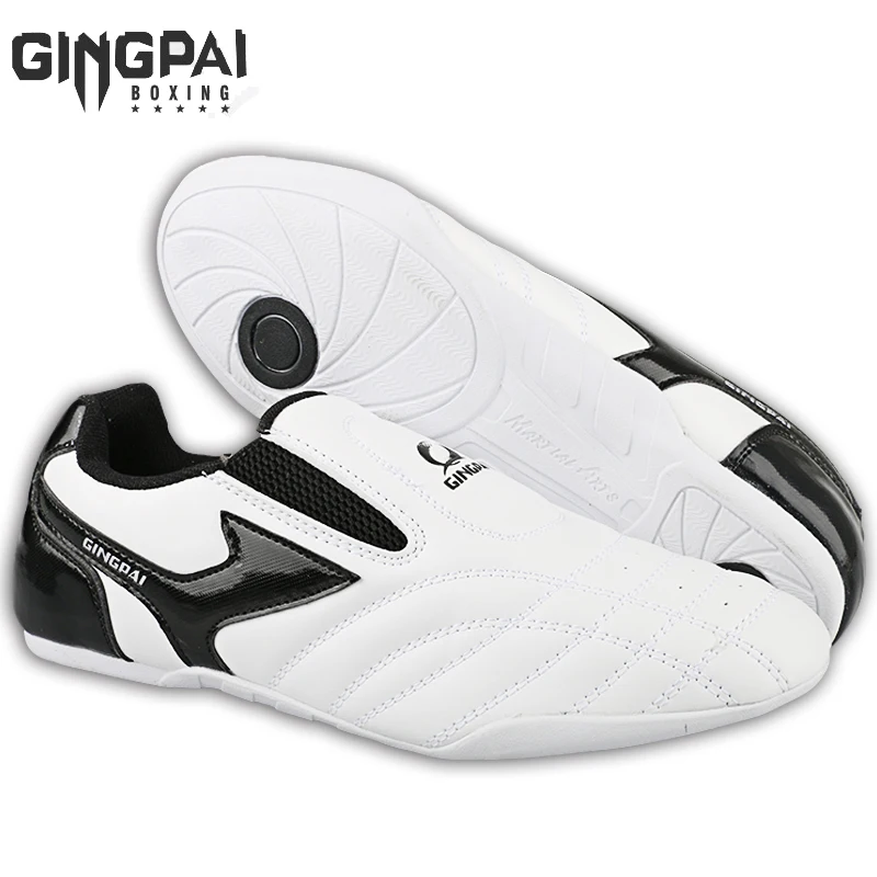 GINGPAI Breathable Taekwondo Shoes White Long Martial Arts Shoes Professional Training Competition Shoes Sports Shoes