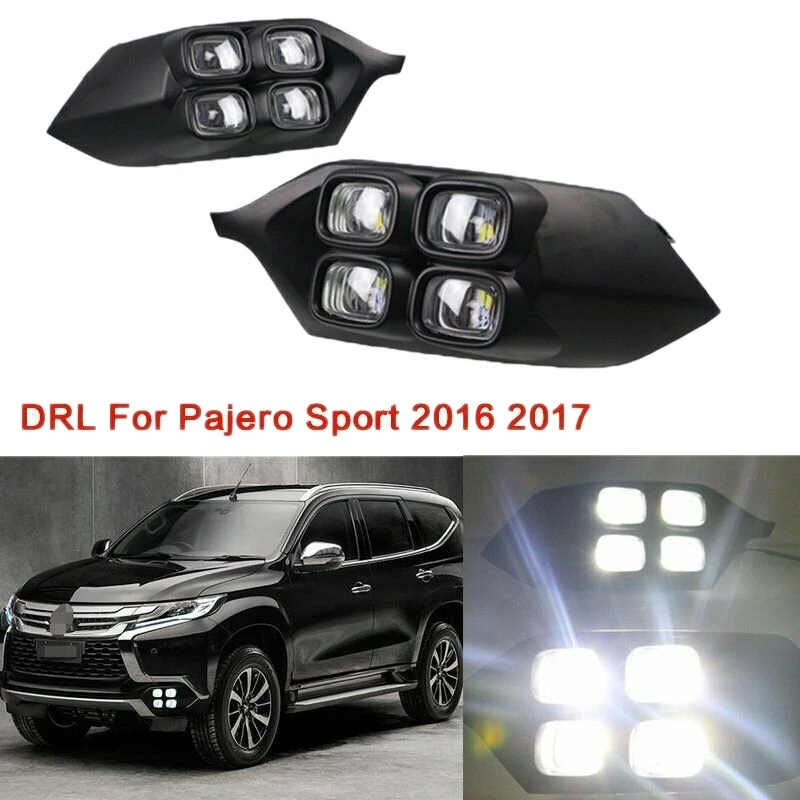 2 Stuks Auto Led Dagrijverlichting Drl Voor Mitsubishi Pajero Sport Montero 2016-2017