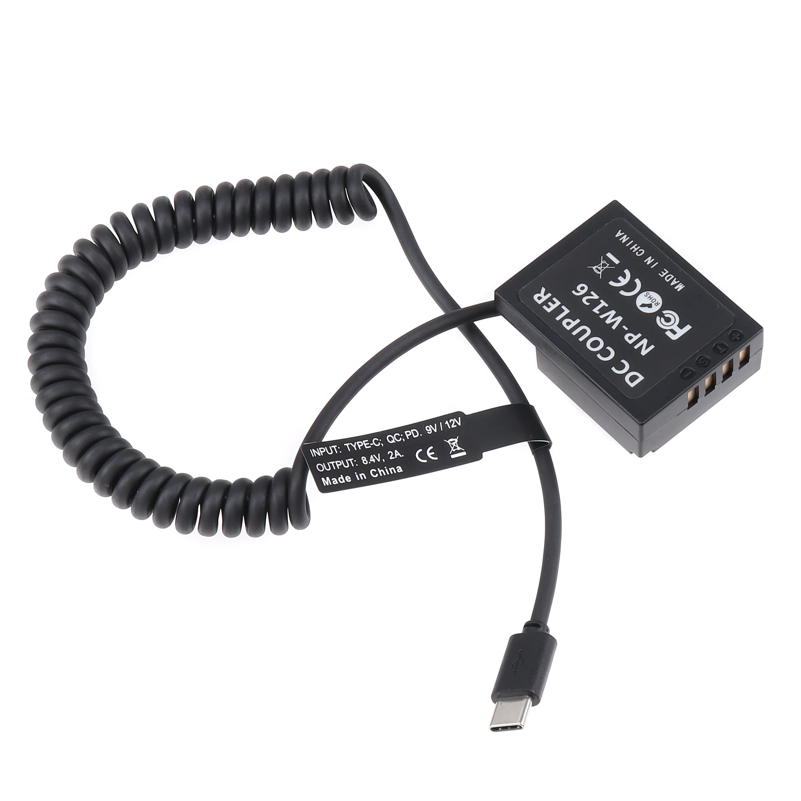 FOTGA فك NP-W126 الدمية محول البطارية + نوع C كابل ل Fujifilm X-S10 XT1 XT2 XT3 XT10 XT20 XT30 XT100 XT200 XH1 XM1 X10