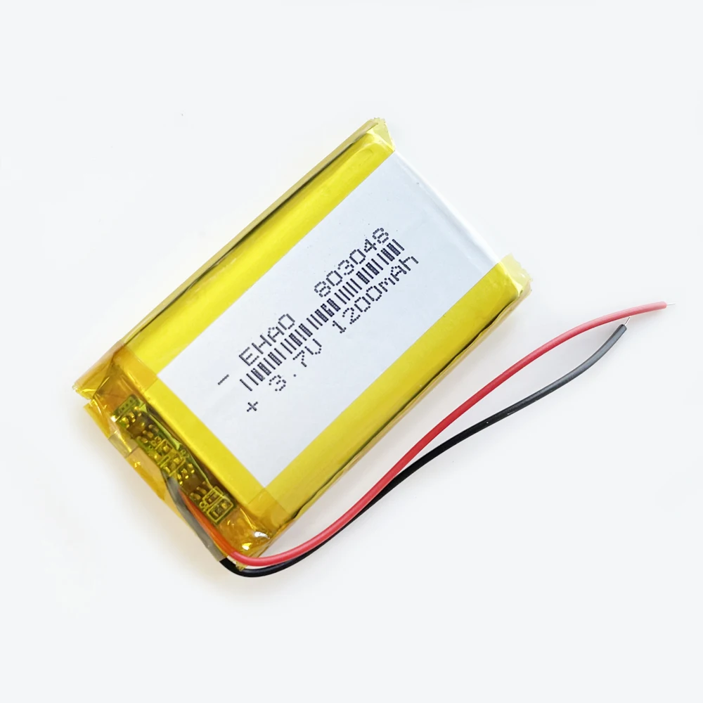 EHAO 803048 3.7V 1200mAh Polymer Lithium Lipo Rechargeable Battery For Mp3 GPS Recording Pen Bluetooth Massager Scanner