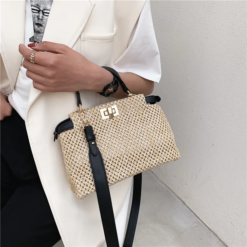 Small Rattan Straw Crossbody Shoulder Bags For Women 2021 Summer Fashion New Brand Travel Beach Handbags Designer