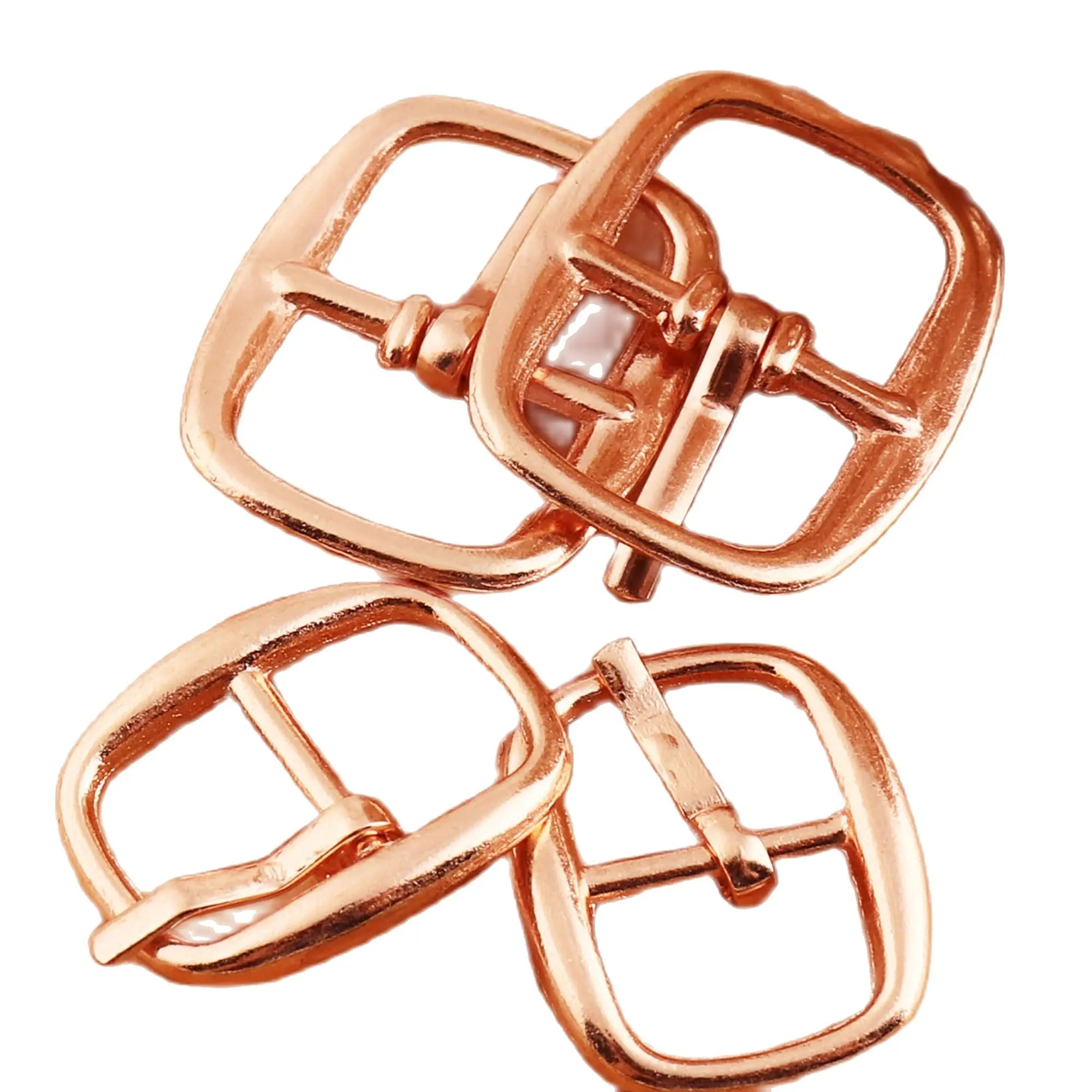 100 Pcs Metal Rose Gold Center Bar Buckle Slide Belt Strap Fasteners Adjuster Purse Shoe Bag Adjustable Buckles 10 mm/12mm