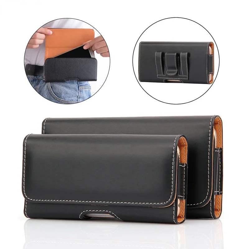 For Nokia 7.2 8000 4G Universal Holster Skin Waist Hanging Belt Clip Leather Pouch Case For Nokia 9 PureView mobile phone bag