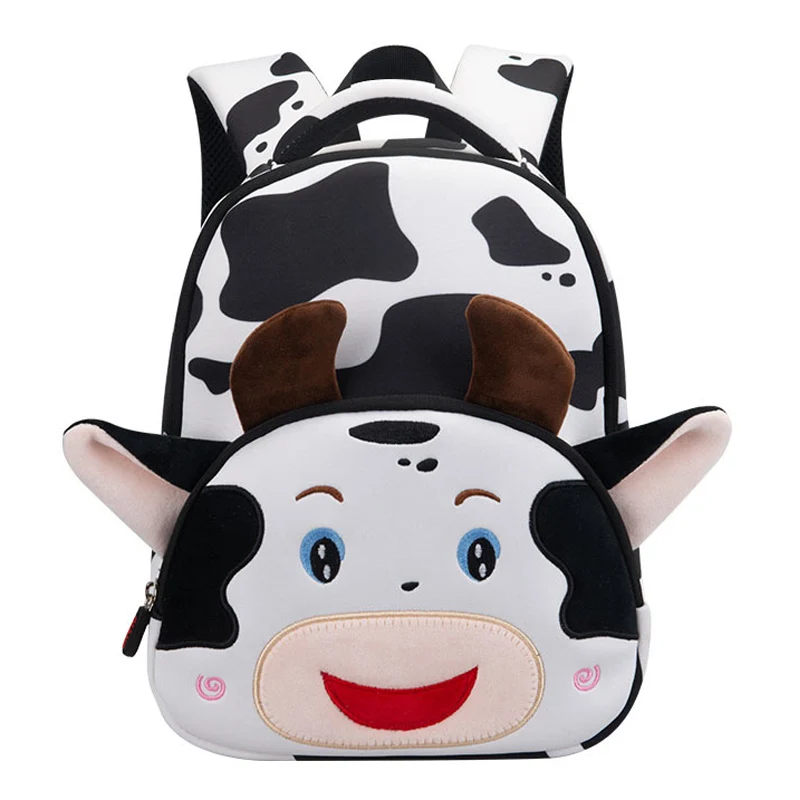 Cute 3D Milk Cow School Bags for Girls Waterproof Anti-lost 2-5 Years Old   Kindergarten Students Children's Backpacks for Boys