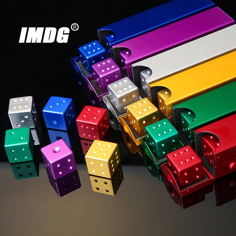 5pcs/pack New Colorful Aluminum Alloy Metal Dice 16mm Square Corner High Quality Boutique Game Dice