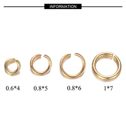 100pcs/lot 3-8mm Gold Filled Jump Ring 316 Real Stainless Steel Lobster Clasp Wholesale Finding Jewelry Supplies