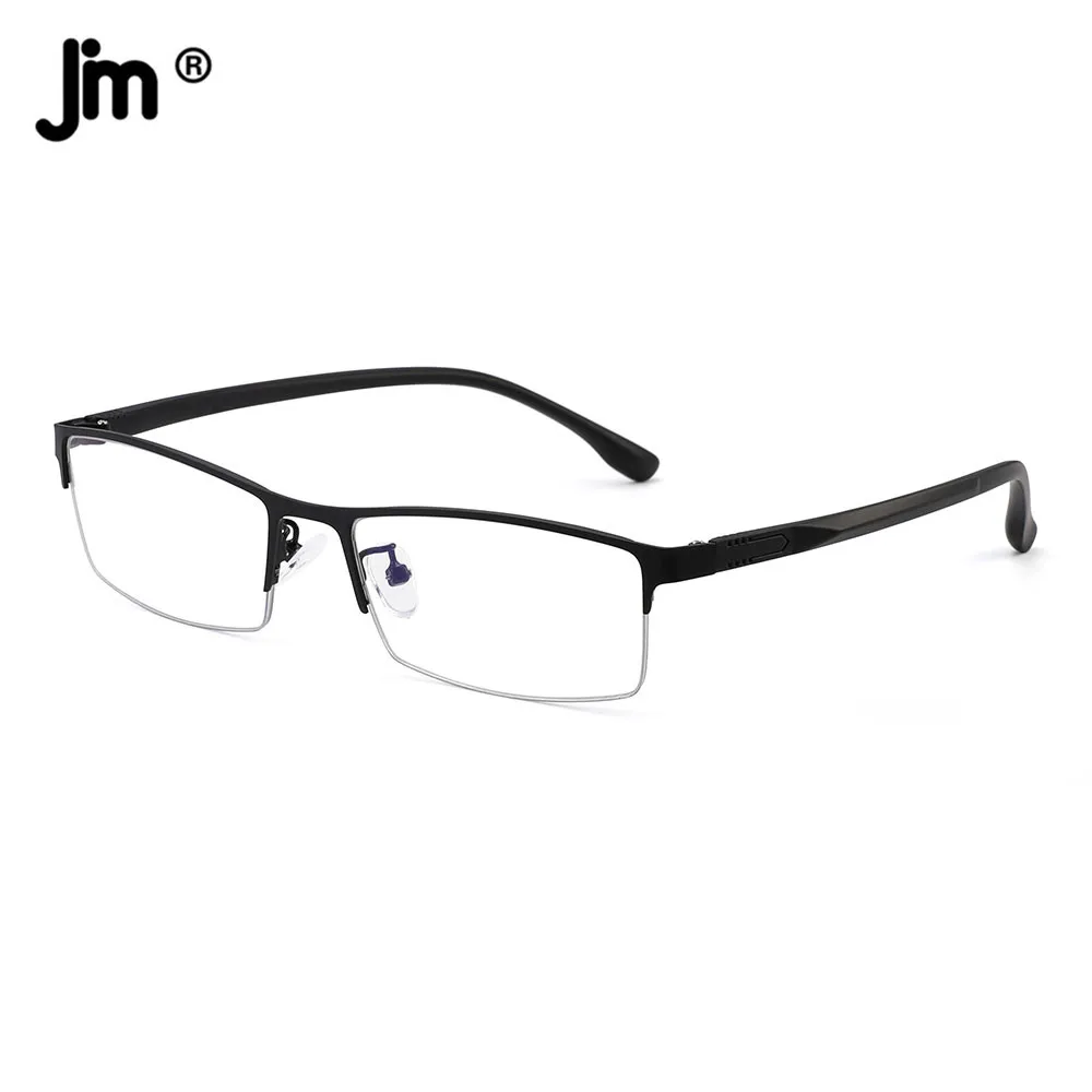 

JM Men Women TR90 Elastic Computer Blue Light Glasses Frame Semi-Rimless Clear Anti Blue Light Glasses