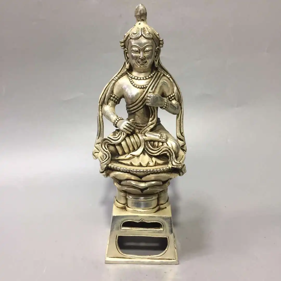 

Chinese archaize White copper Tara figure Buddha statue