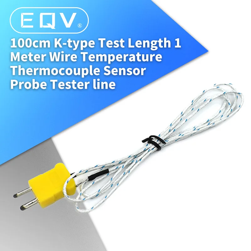 100cm K-type Test Length 1Meter Wire Temperature Thermocouple Sensor Probe Tester line High Quality