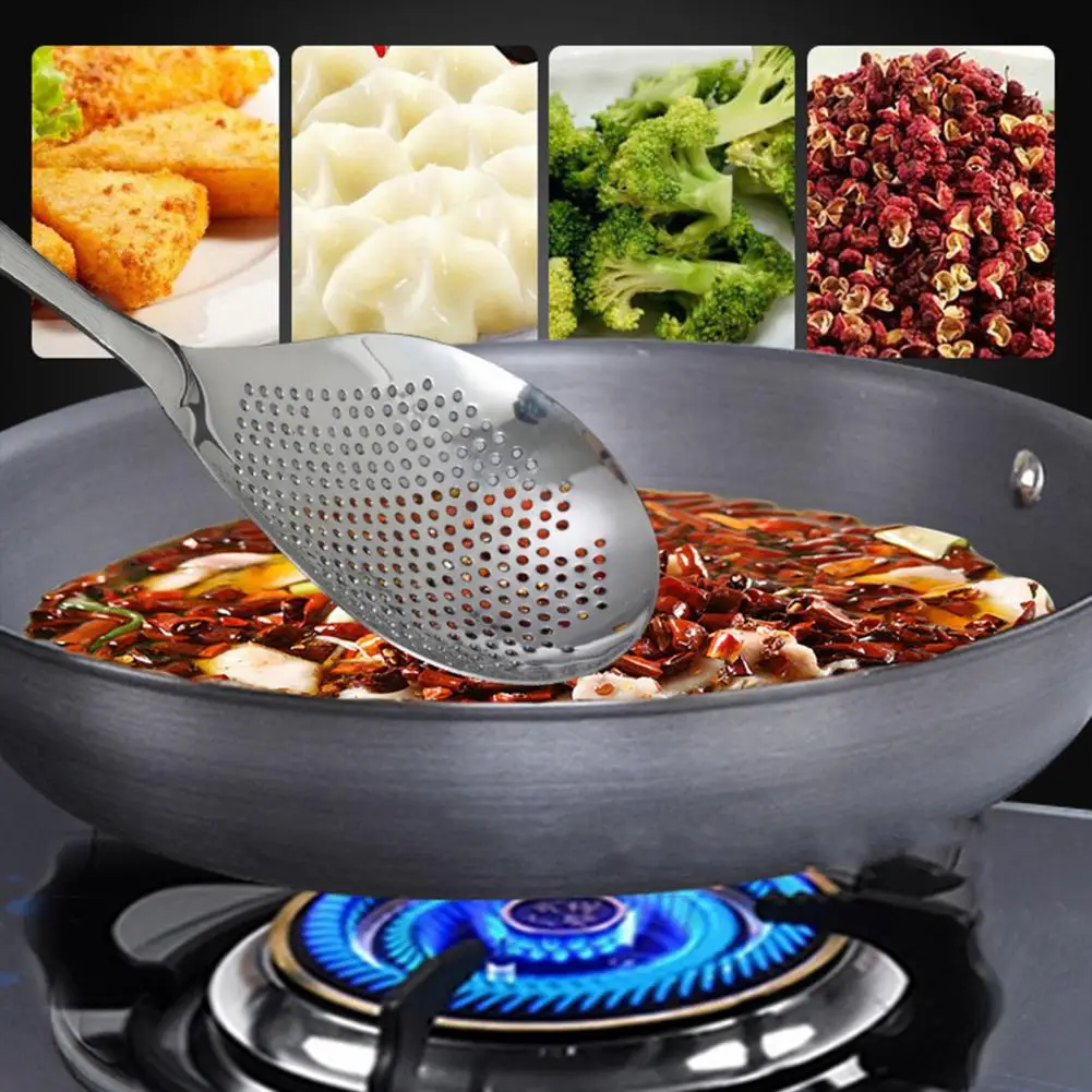 Colander Skimmer Heat Insulation Fast Drain Stainless Steel Fine Food Strainer for Home Kitchen