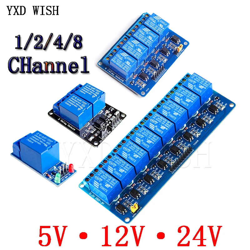 5V 12V 24V Relay Module With Optocoupler Relay Output 1 2 4 6 8 Channel Relay Module For Arduino Diy Relays Board