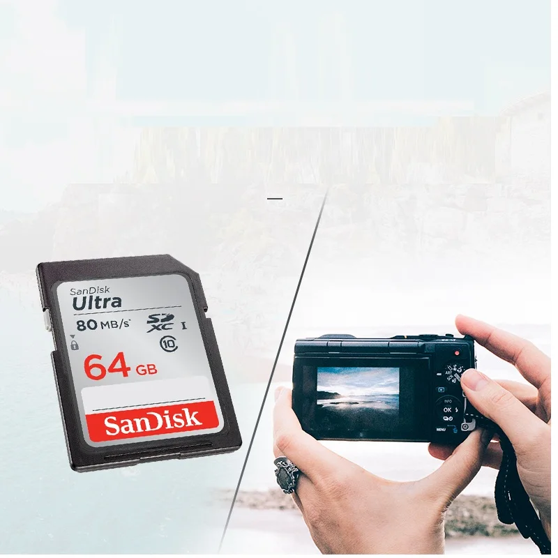 Sandisk SD-карта 128 ГБ 64 ГБ 32 ГБ 16 ГБ 256 ГБ SDHC SDXC UHS-I Память micro SD TF-карта Class10 U3 для камеры Высокоскоростной автомобильный SDUNC