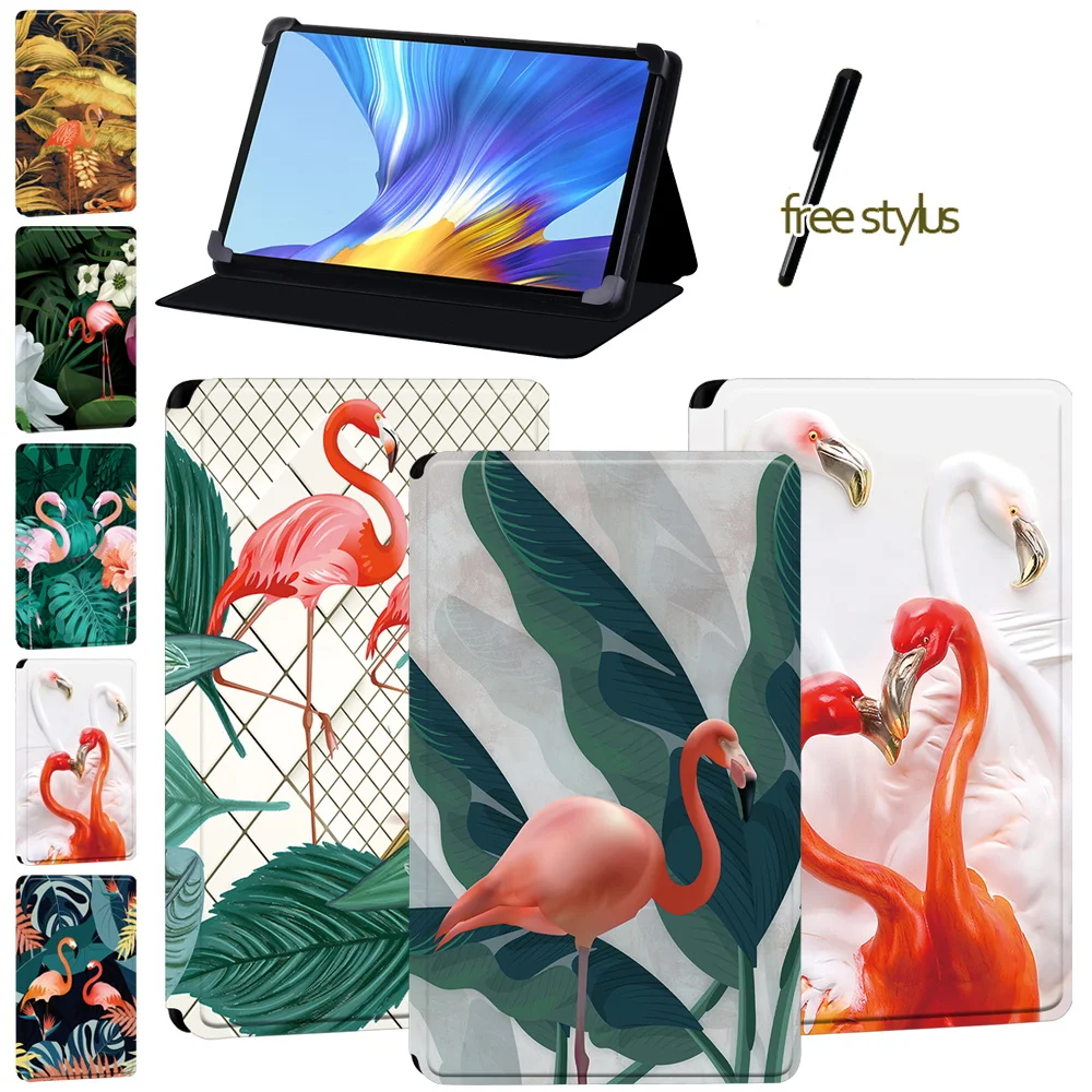 Nuova custodia per Huawei Enjoy Tablet 2 10.1/MatePad(10.4/10.8/Pro10.8)/MatePad T8/Huawei Honor V6 Custodia per tablet in pelle Flamingo