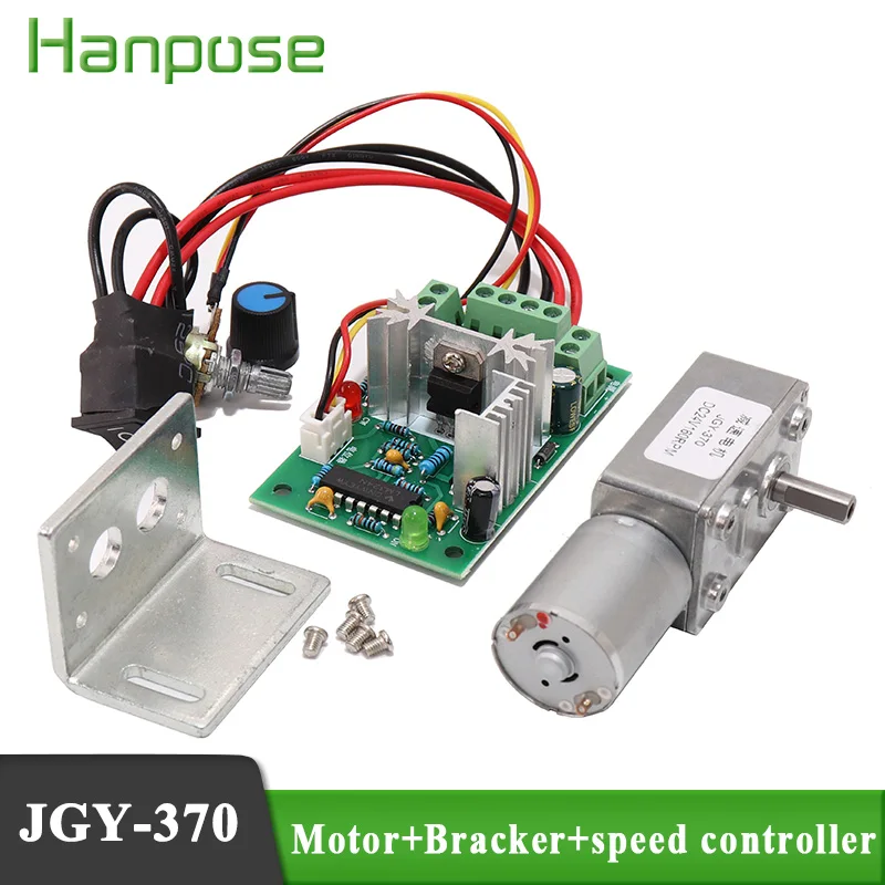 JGY 370  delivery 12V 8rpm 10rpm 6V 6RPM DC motor low speed electric base 6V 90rpm decelerator + bracket set