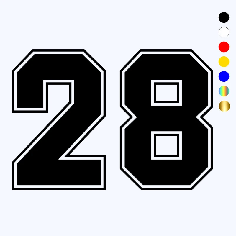 CK3241# Various Sizes funny car sticker Number 28 vinyl decal waterproof car auto stickers for bumper rear window