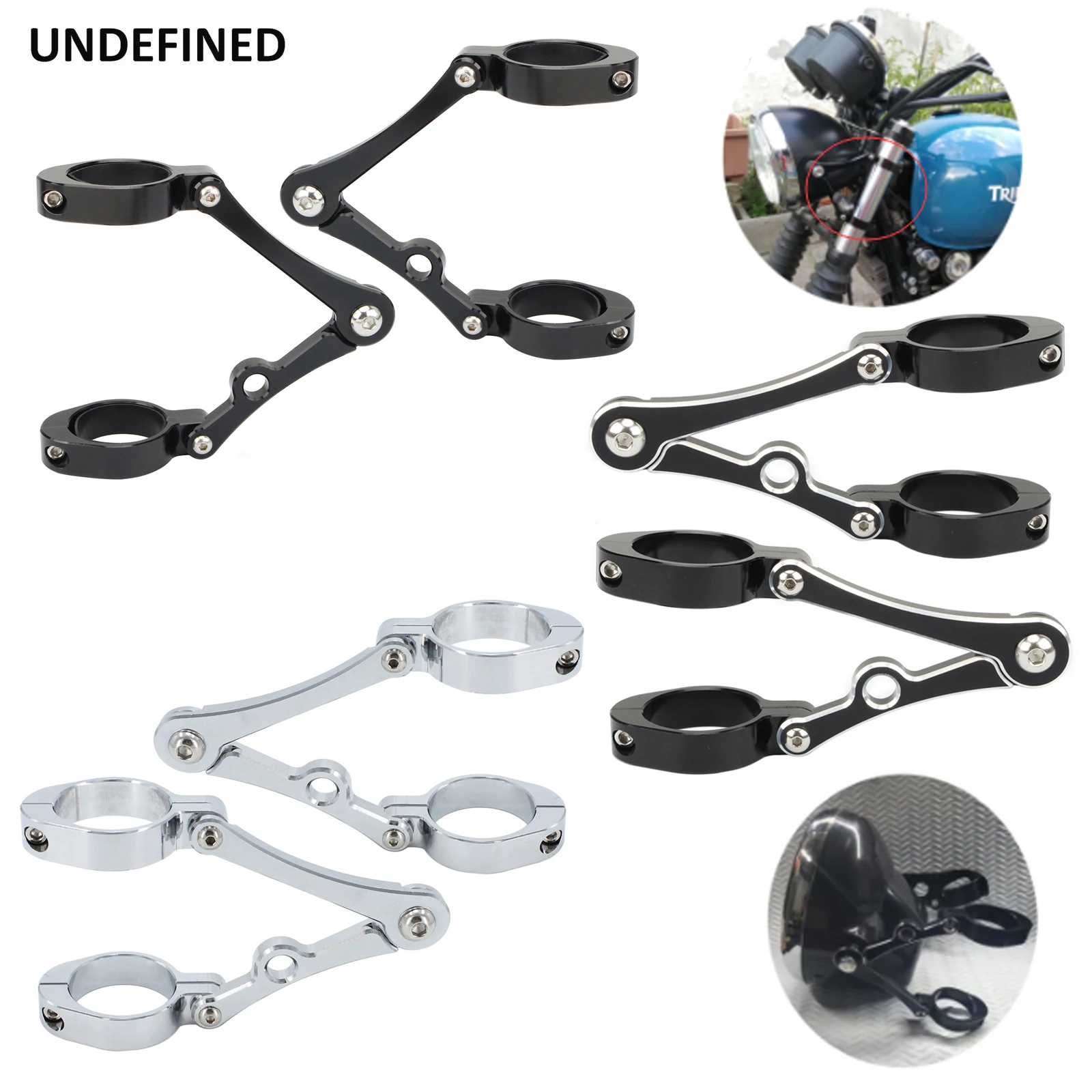 

Motorcycle Headlight Bracket Mount Clamp Fork Tube Holder 37-41mm 45mm 49mm 54mm For Harley Cafe Racer Chopper Bobber Universal