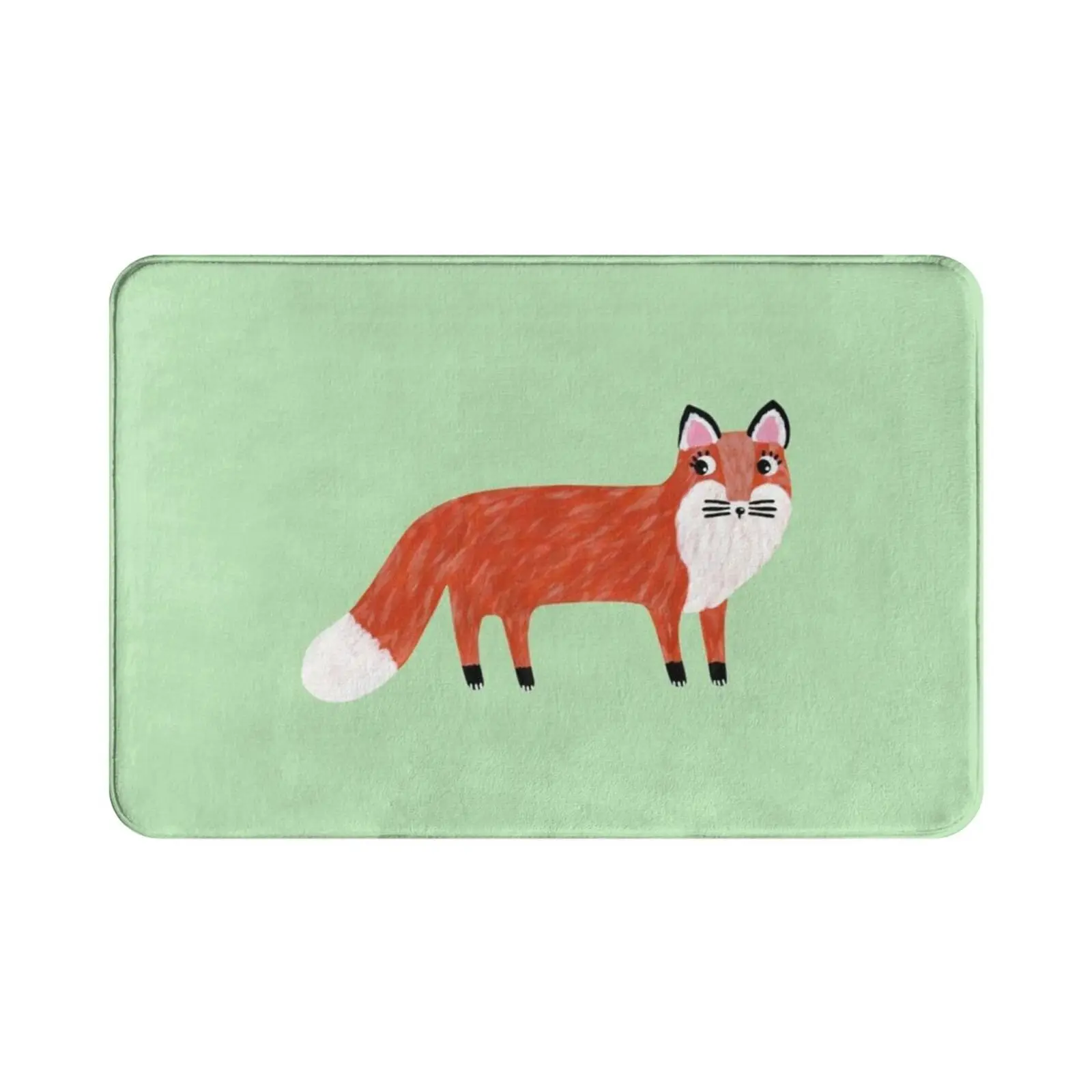 Red Fox Carpet Mat Rug Cushion Soft Non-Slip Fox Painted Red Fox Fox Foxes Fox Home Foxy Fox Illustration Cunning Fox Sly