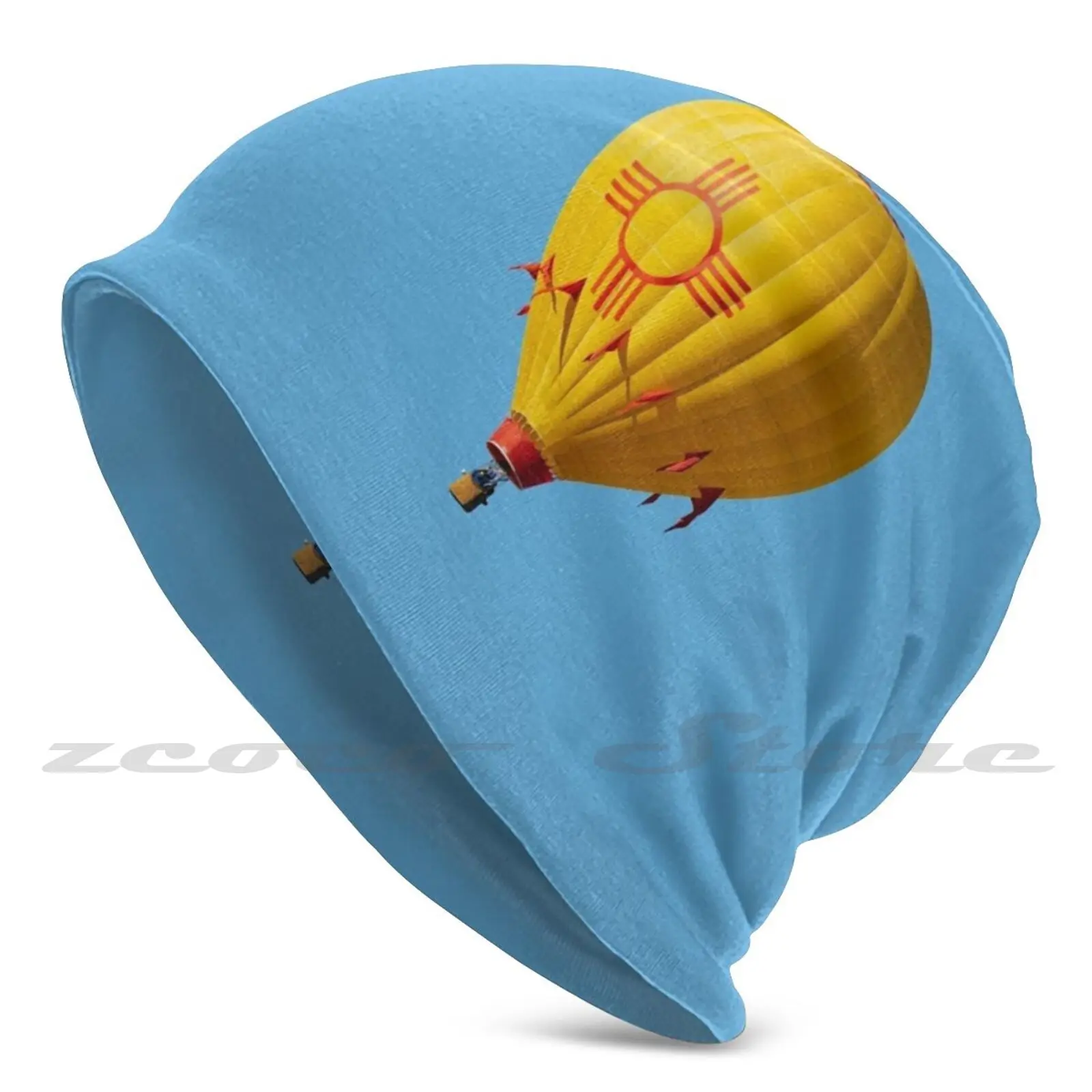 New Mexico Zia Symbol Hot Air Balloon Adult Kids Knit Hat Hedging Cap Outdoor Sports Breathable Albuquerque Southwest Balloon