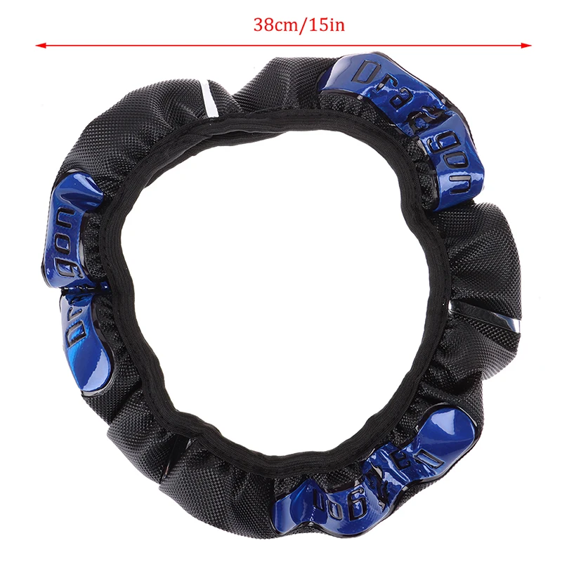 1PC New Universal Car Steering Wheel Cover Reflective Pu Leather China Dragon Design Auto Steering Wheel Protector 38cm