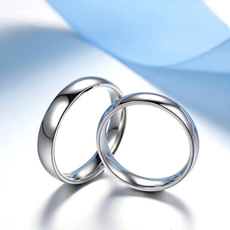 925 Silver Couples Ring Engraved Wedding Band