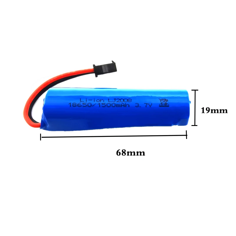 3.7v 1500mah 15C 18650 Batteria agli ioni di litio per JJRC RC Stunt Car Q85 Giocattoli SM-2P Spina RC Barca Auto Acqua pistola morbida Parti di batterie