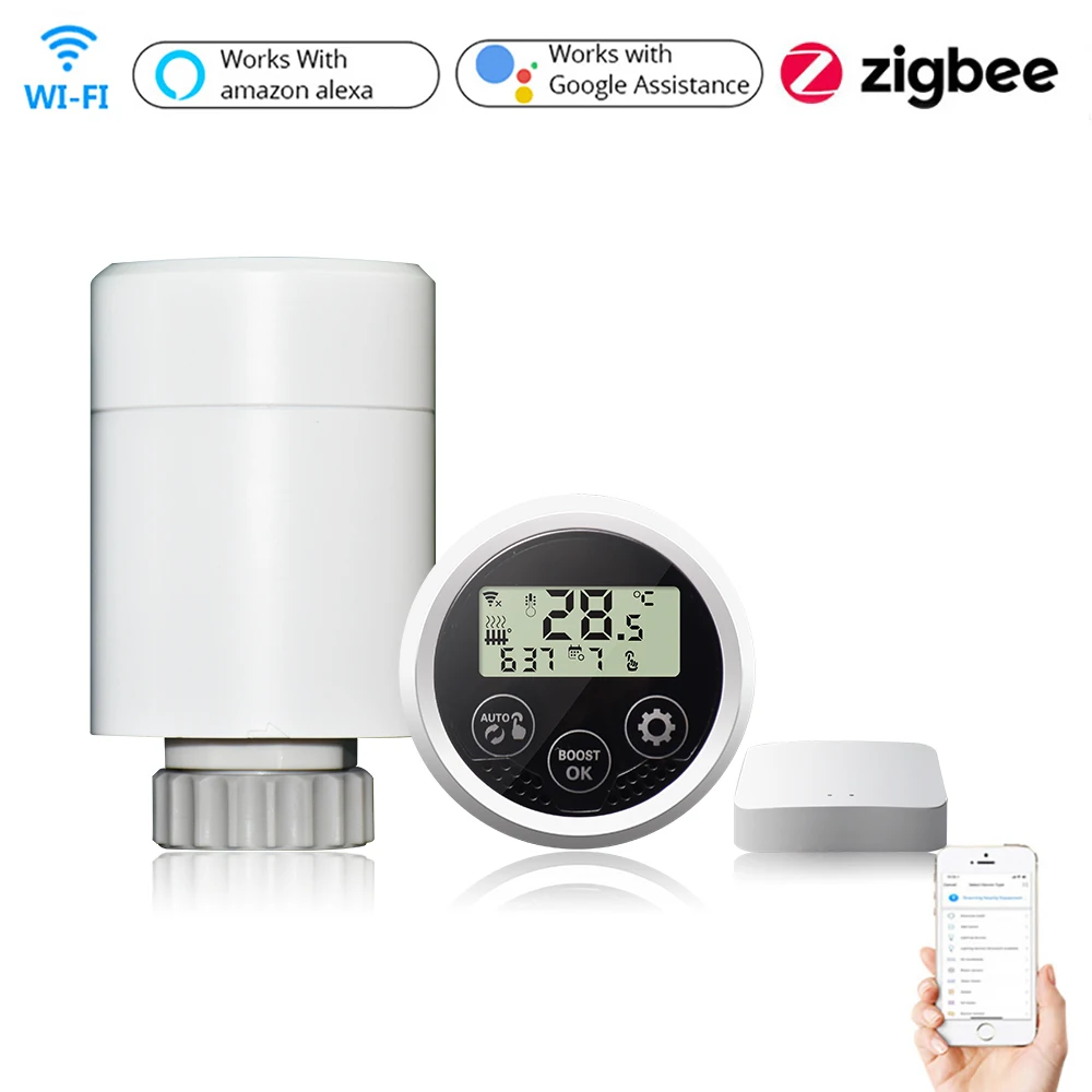 Tuya Smart ZigBee Radiator Actuator Programmable Thermostat Thermostatic Valve Temperature Controller WorK With Alexa Google