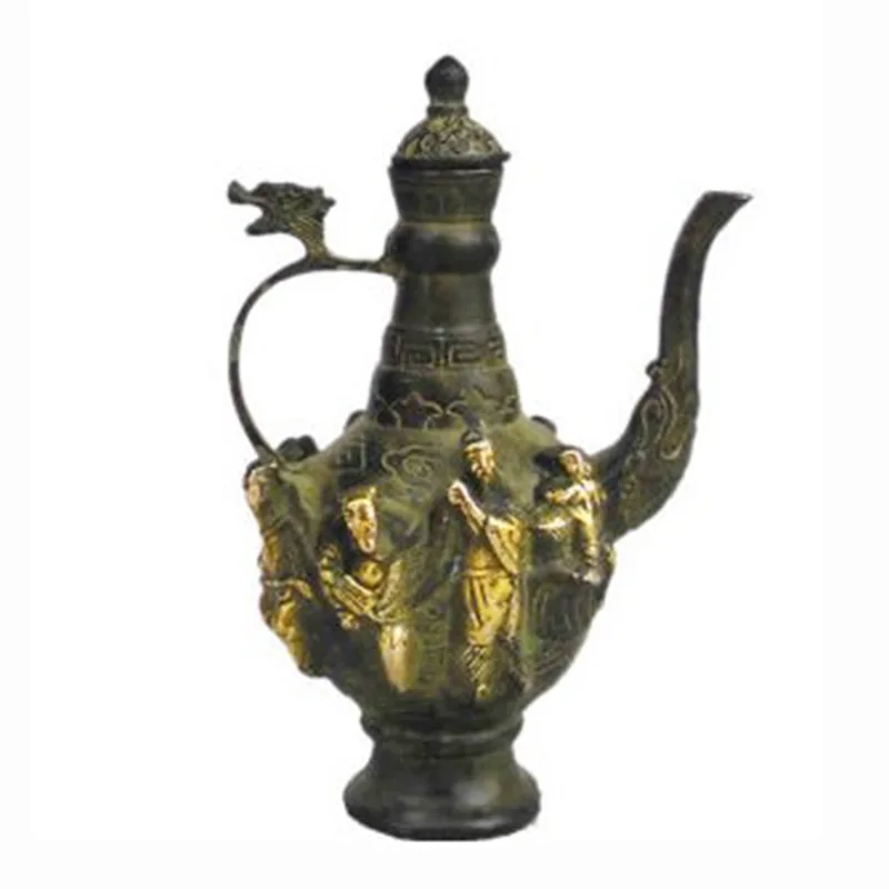 

Antique collection bronze crafts antique tabletop ornaments teapot bronze Baxian wine pot