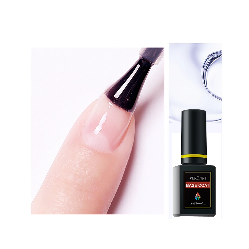 Veronni Base Coat Primer Gel 12Ml Fast Dry Vernis Losweken Uv Led Gel Nagellak Base Coat Geen veeg Top Kleur Gel Polish