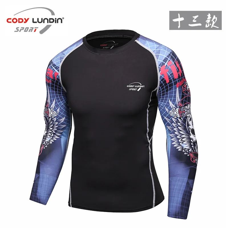 Men Fitness Sport T Shirt Long Sleeve Gym Compression Shirt Bodybuilding Workout MMA Cycling Training Quick Dry Fit Sweatshirt