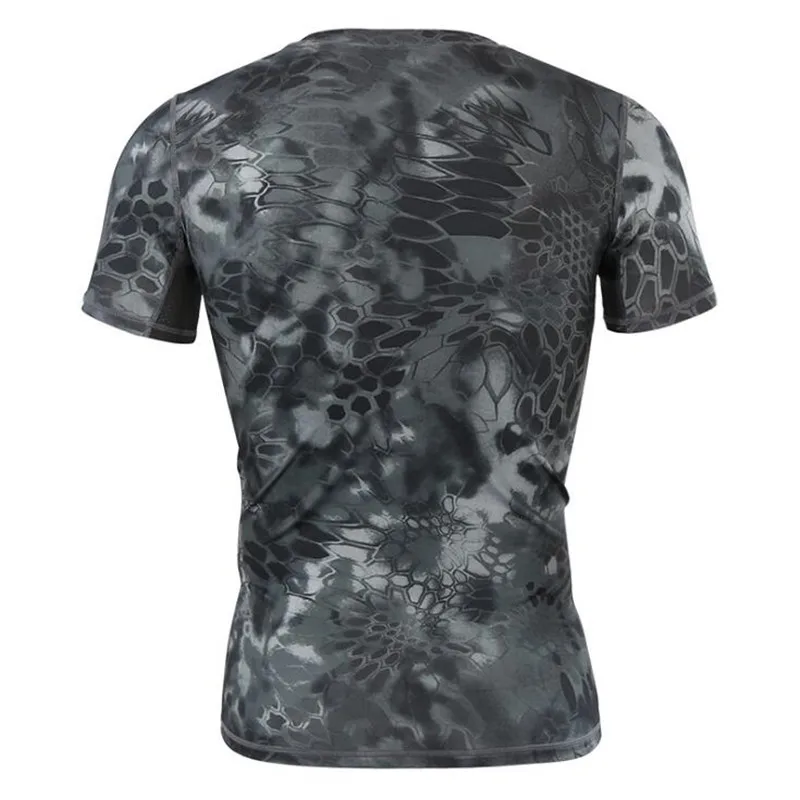 2023 Men Hiking Python Breathable Sweat Tactical Tops Trekking Camping T-shirt Military Short Quick Dry Outdoor Sport Shirts