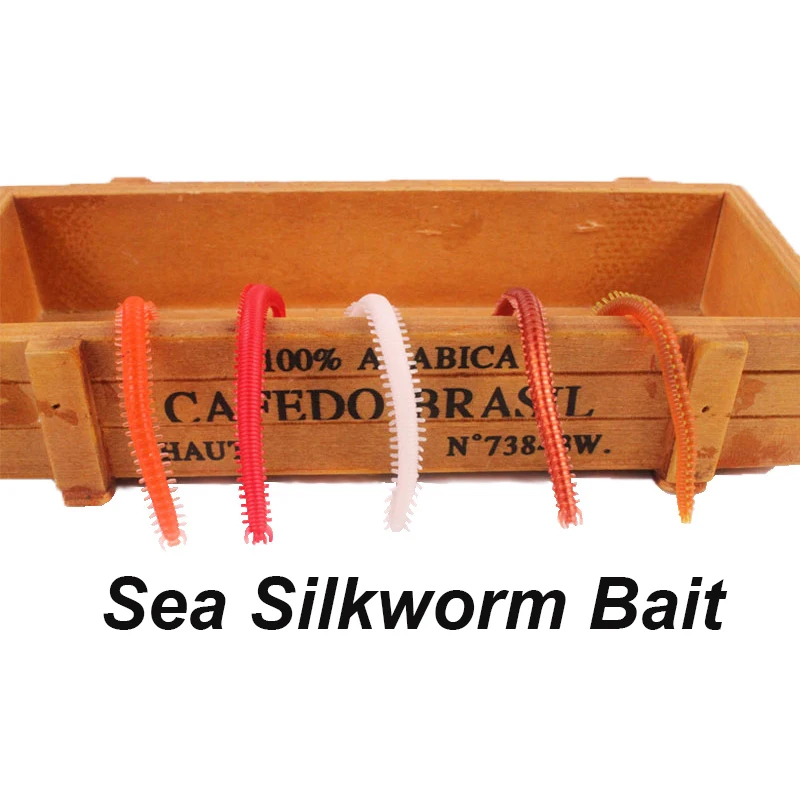YUCONG 10PCS Soft Sandworm Baits 135mm-1.9g Silicone Earthworm Lures Rubber Fishing Wobblers Sea Silkworms Swimbaits Isca Pesca