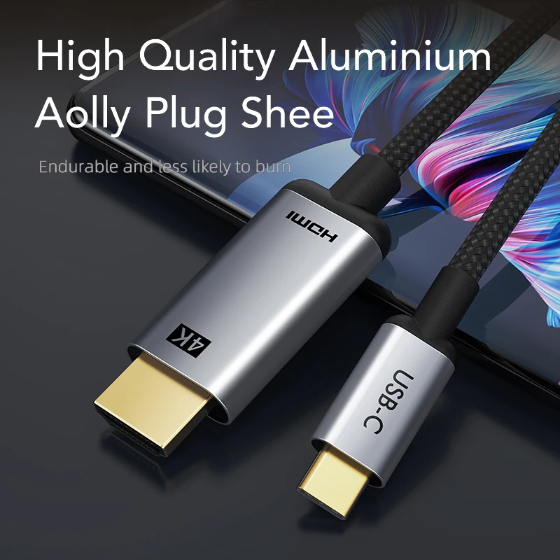 CABLETIME Type C to HDMI Cable Thunderbolt 3 4K 30Hz USB C Adapter for Huawei Mate 30 Oneplus 7 USB C Adapter C374