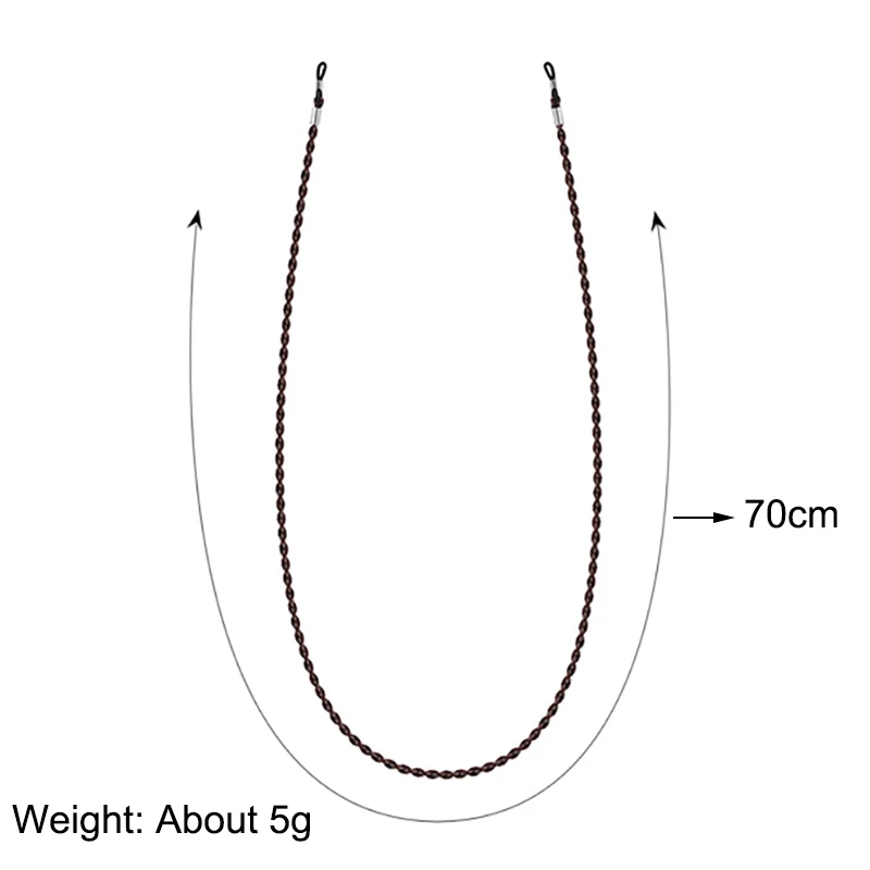 Modne okulary łańcuch dla kobiet antypoślizgowe okulary uchwyt smyczy plecione skórzane liny łańcuch pasek okulary biżuteria prezent