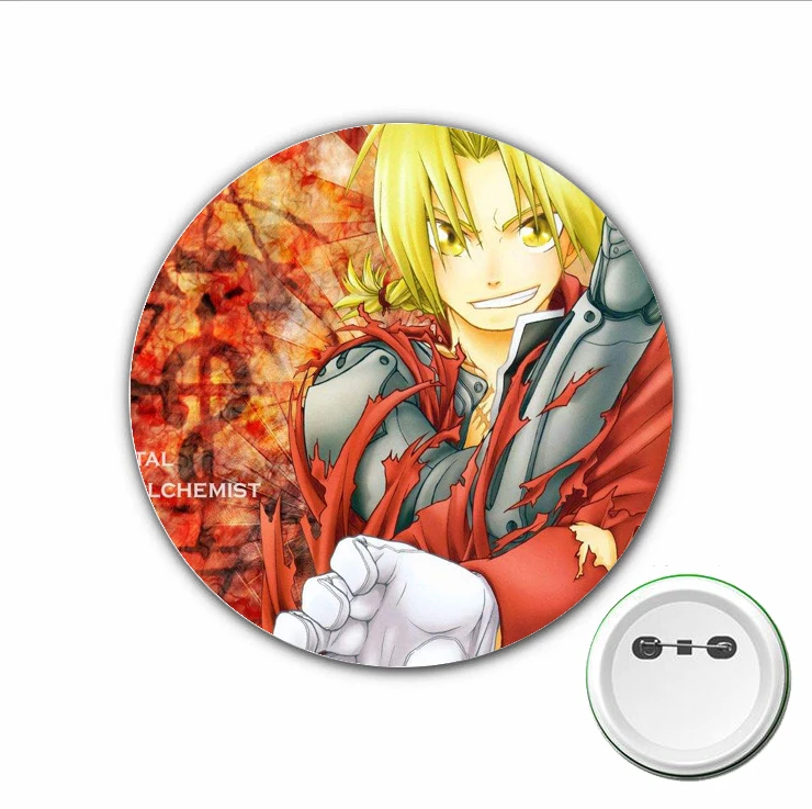 3pcs Japan anime Fullmetal Alchemist Cosplay Badge Cartoon Cute Brooch Pins for Backpacks bags Badges Button Clothes Accessories