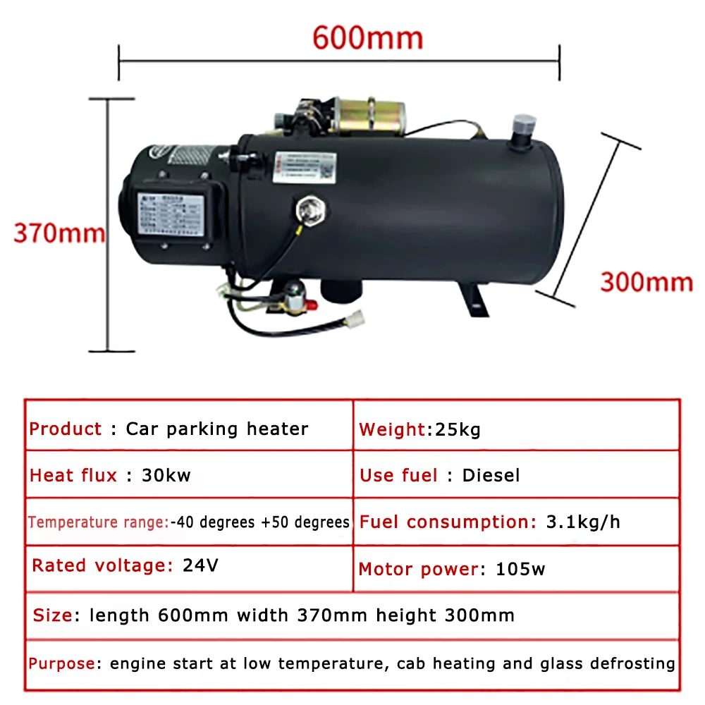 35kw Automobile Preheater Diesel Heater Water Heating Car Heater Parking Heater Combustion 24V 12V