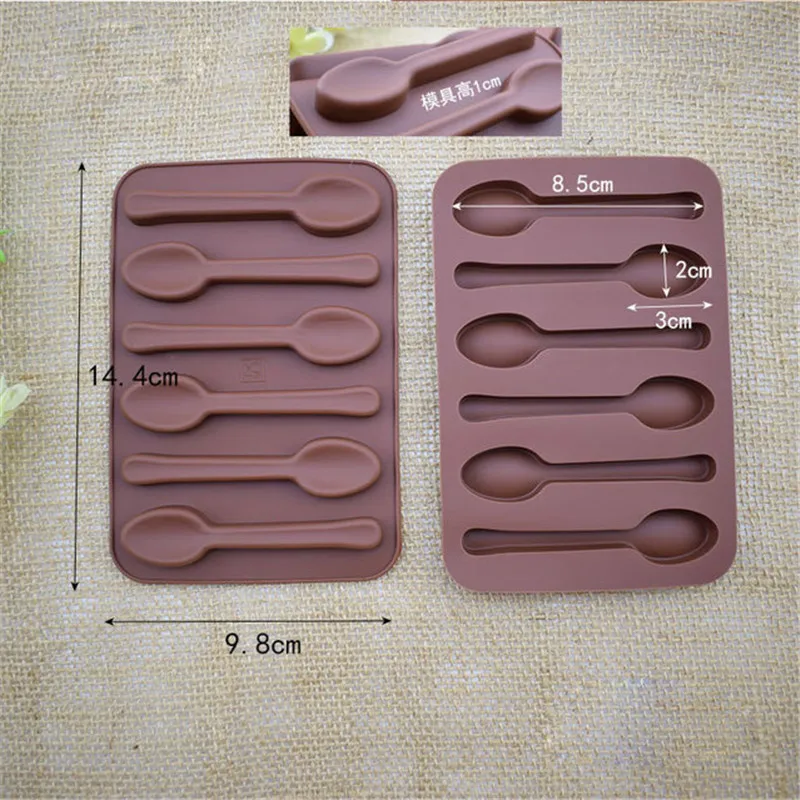 Silicone Chocolate Mold Spoon Baking Mold baking Tools Non-stick Biscuit cake mold Jelly and Candy Mold 3D mold DIY