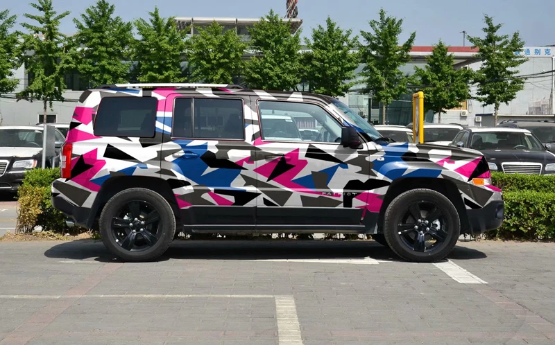 

Colorful Black White Blue Rose Red Camouflage Film Car Wrap Vinyl With Air Bubbles Free Adhesive Car Sticker Wrapping Foil