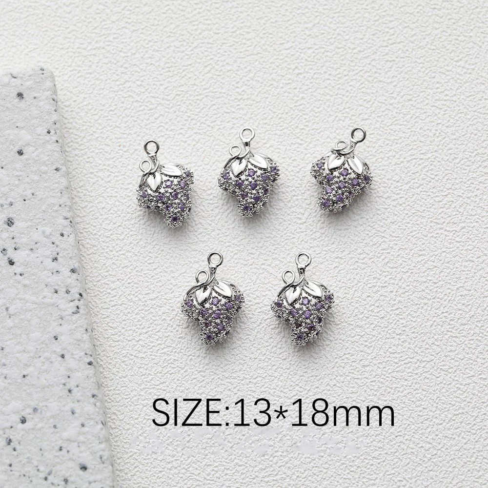 2PCS 14k Gold Plated Fruit Strawberry Mango Banana Cherry Pendant for Jewelry Making Bracelet DIY Hand Made Brass Accessories