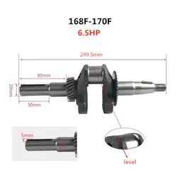5.5HP or 6.5HP 20mm Dia Keyed Type Crankshaft fits 168F/GX160/170F/GX200 163cc~212CC Gas Engine for Water Pump,Gokart